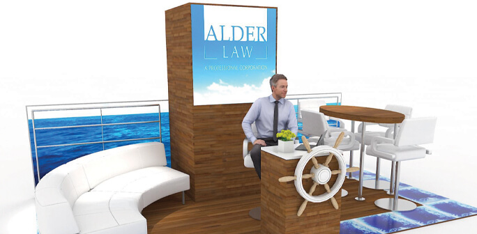 Alder Law 10x20 Booth Design Alder Law 10x20 Exhibit design by Abex Exhibits