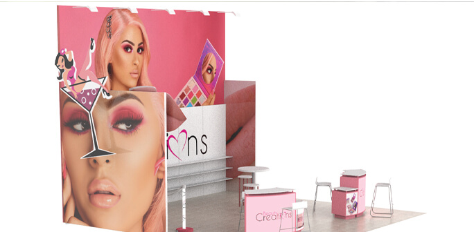 Beauty Creations 20x20 Booth Design Beauty Creations 20x20 Exhibit Design by Abex Exhibits