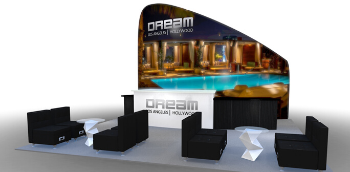 Dream Hotels 20x20 Booth Design Dream Hotels 20x20 Exhibit Design by Abex Exhibits