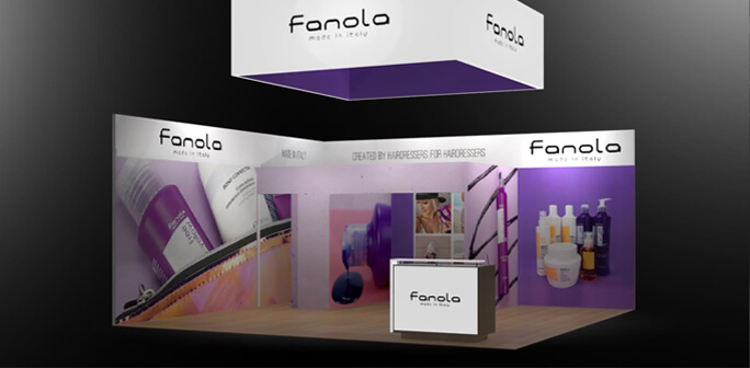 Fanola 20x20 Booth Design Fanola 20x20 Exhibit Design by Abex Exhibits