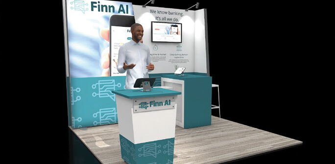 Lumiwall Hybrid Modular Exhibit FINN AI 10x10 Exhibit Design