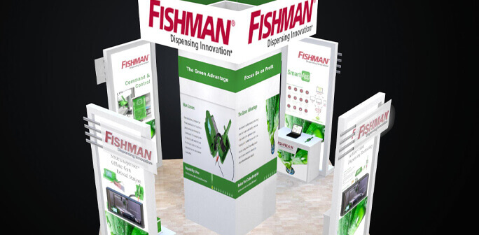 Fishman 20x20 Exhibit Design Solar Custom Modular Exhibit