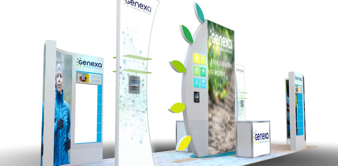 Genexa 10x20 Exhibit Design Custom Modular Exhibit