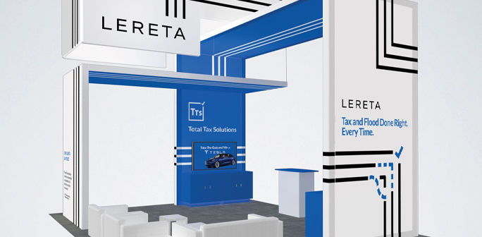 Lereta 20x20 Booth Design Lereta 20x20 Exhibit Design by Abex Exhibits