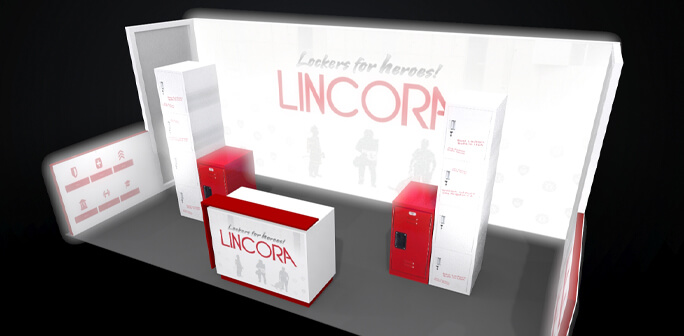 Lincora 10x20 Booth Design Lincora 10x20 Lumiwall Exhibit design by Abex Exhibits