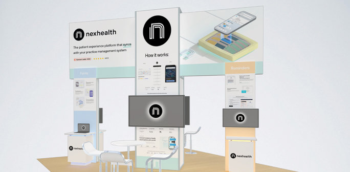 NexHealth 20x20 Booth Design NexHealth 20x20 Exhibit Design by Abex Exhibits