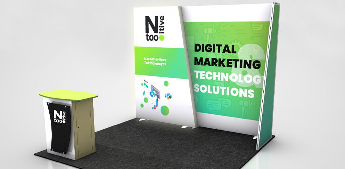 Ntooitive - 10x10 Lumiwall / Elite Graphic Wall Booth Design Ntooitive - 10x10 Lumiwall / Elite Graphic Wall Booth Design by Abex Exhibits