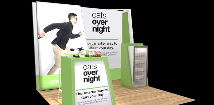Oats Overnight 10x10 Solar/Lumiwall Custom Modular Exhibit Oats Overnight 10x10 Solar/Lumiwall Custom Modular Exhibit
