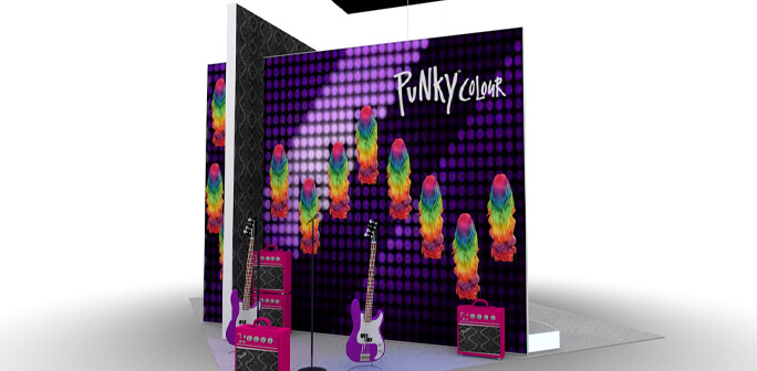 Punky Colour 20x20 Booth Design Punky Colour 20x20 Exhibit Design by Abex Exhibits