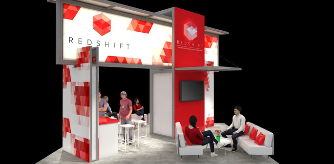 RedShift 20x20 Exhibit Design Solar Hybrid Modular Exhibit