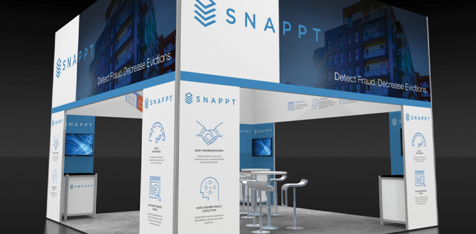 SNAPPT 20x20 Booth Design SNAPPT 20x20 Exhibit Design by Abex Exhibits