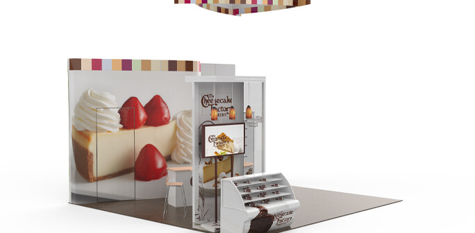 The Cheesecake Factory Bakery 20x20 Booth Design The Cheesecake Factory Bakery 20x20 Exhibit Design by Abex Exhibits