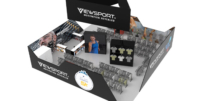 Viewsport 50x50 Booth Design Viewsport 50x50 Custom Modular Exhibit by Abex Exhibits
