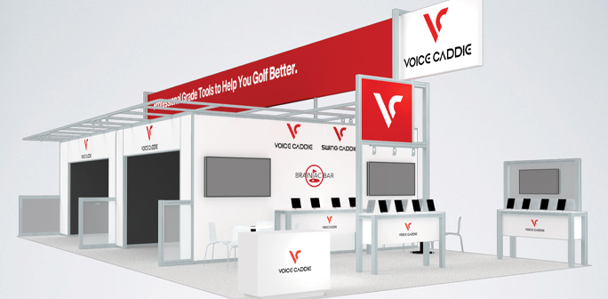 Voice Caddie 50x25 Exhibit Voice Caddie Booth Design by Abex Exhibits