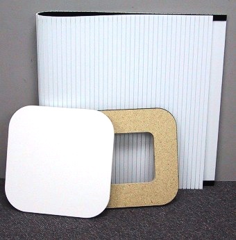 square plastic pedestal display stand completely disassembled