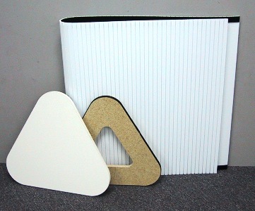triangle plastic pedestal display stand completely disassembled