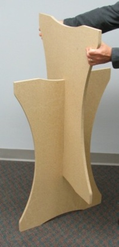 display table base leg assembly