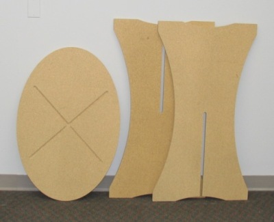 round display table disassembled