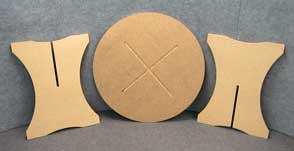 round display table disassembled