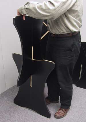 Merchandise display table base assembly