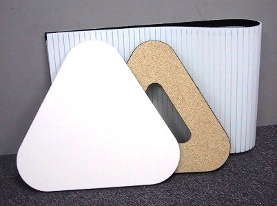 triangle plastic pedestal display stand completely disassembled