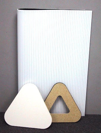 triangle plastic pedestal display stand completely disassembled