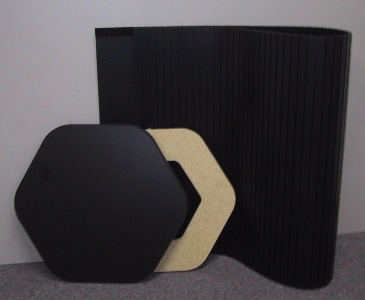 hexagon plastic pedestal display stand completely disassembled