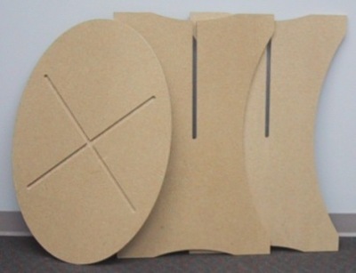 round display table disassembled