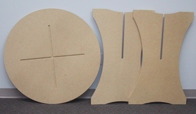 round display table disassembled