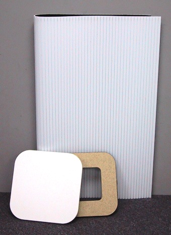 square plastic pedestal display stand completely disassembled