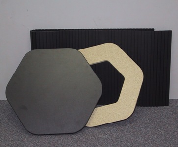 hexagon plastic pedestal display stand completely disassembled