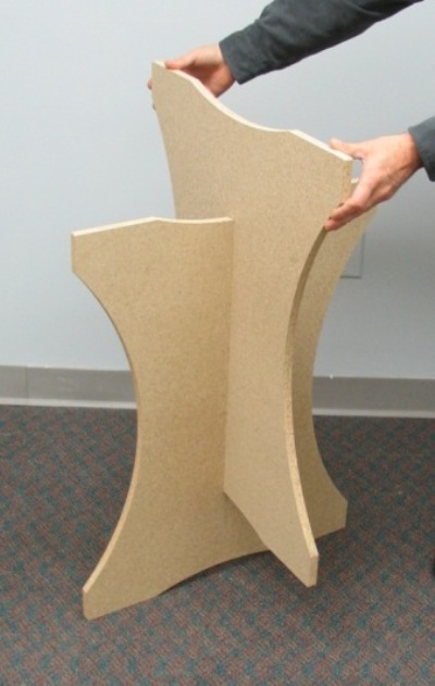 display table base leg assembly