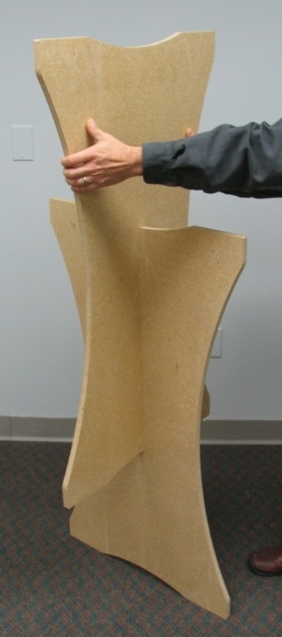 Merchandise display table base assembly