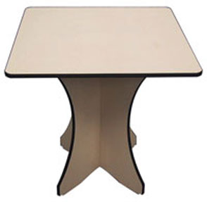 Square product display table.