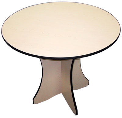 Round product display table.