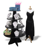Tiered retail display trees, multi-level product display